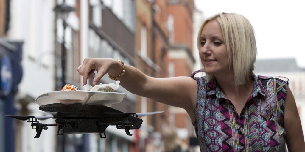 A drone used to waiter food